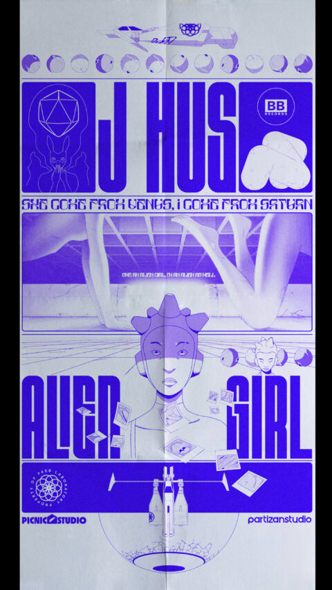 Poster "J Hus - Alien Girl" directed by Picnic Studio
